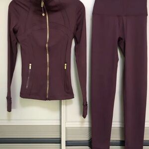 Lululemon Athletica Plum Jumpsuit with Gold Accents